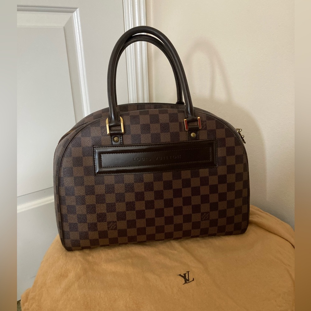 LOUIS VUITTON NOLITA DAMIER EBENE GM HAND BAG WITH DUST BAG